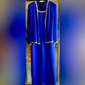 J Kara Royal Blue Dress with Silver Accents